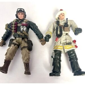 Chap Mei Lot of 2 Action Figures Firefighter City Mission Lt. Cooper (H7)